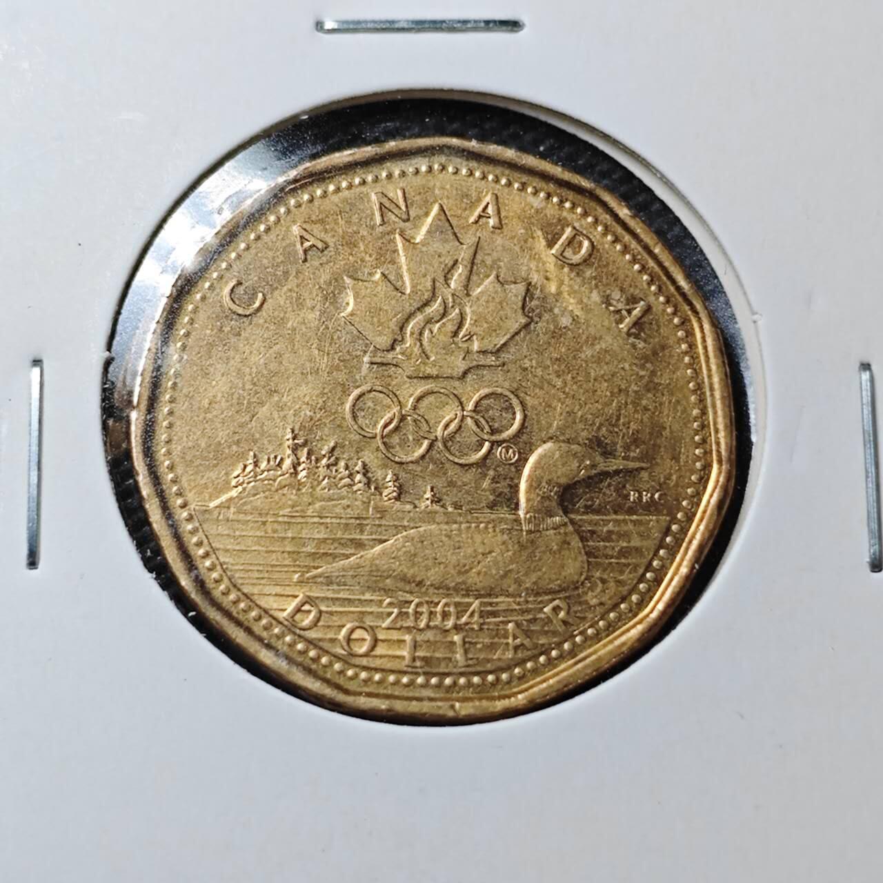 KK钱币收藏小铺  第358场  2月预留时间 周末发货  2004加拿大1元奥运纪念币