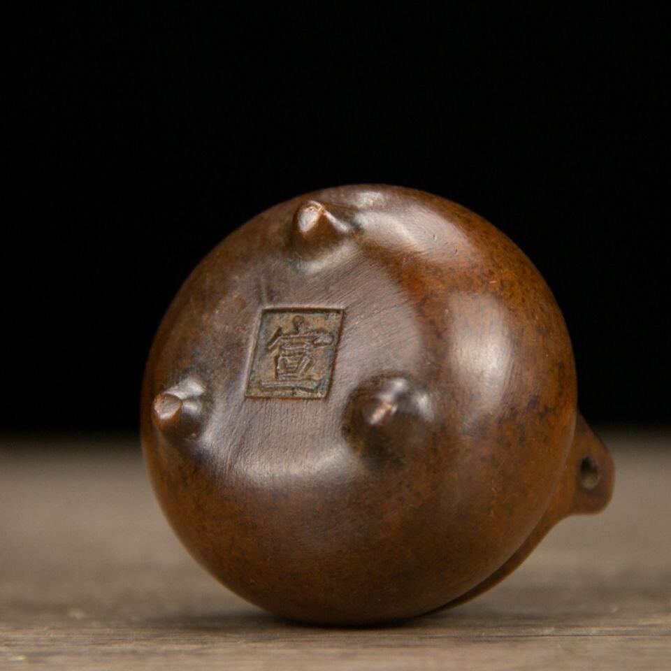 听雨轩（七） 纯铜大肚三足香炉  4.5*5cm   0.18kg