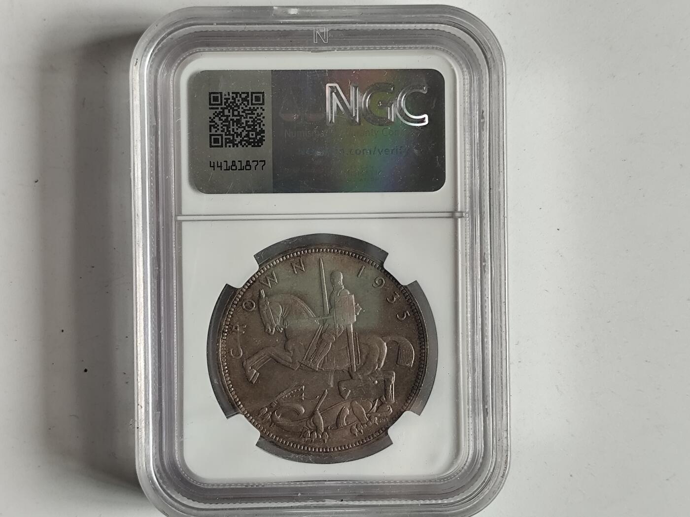 10月23日小精品外国纸币 NGC评级 乔治五世木马剑银币