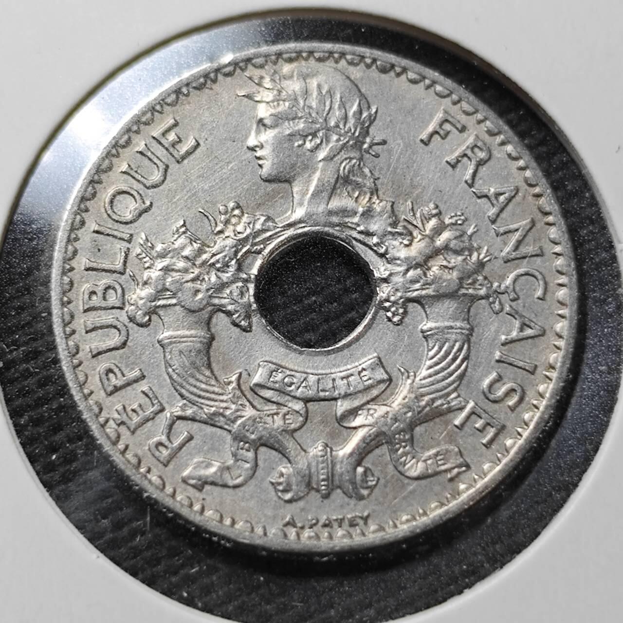 KK钱币收藏小铺  第358场  2月预留时间 周末发货  1937法属印支5分镍币