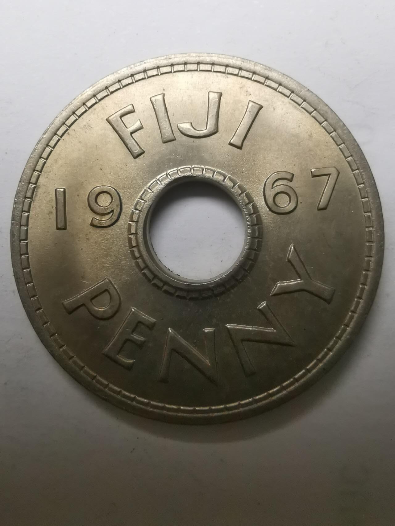 巨藏钱币限时第二场10月26日20：30 斐济1967年1便士原光品