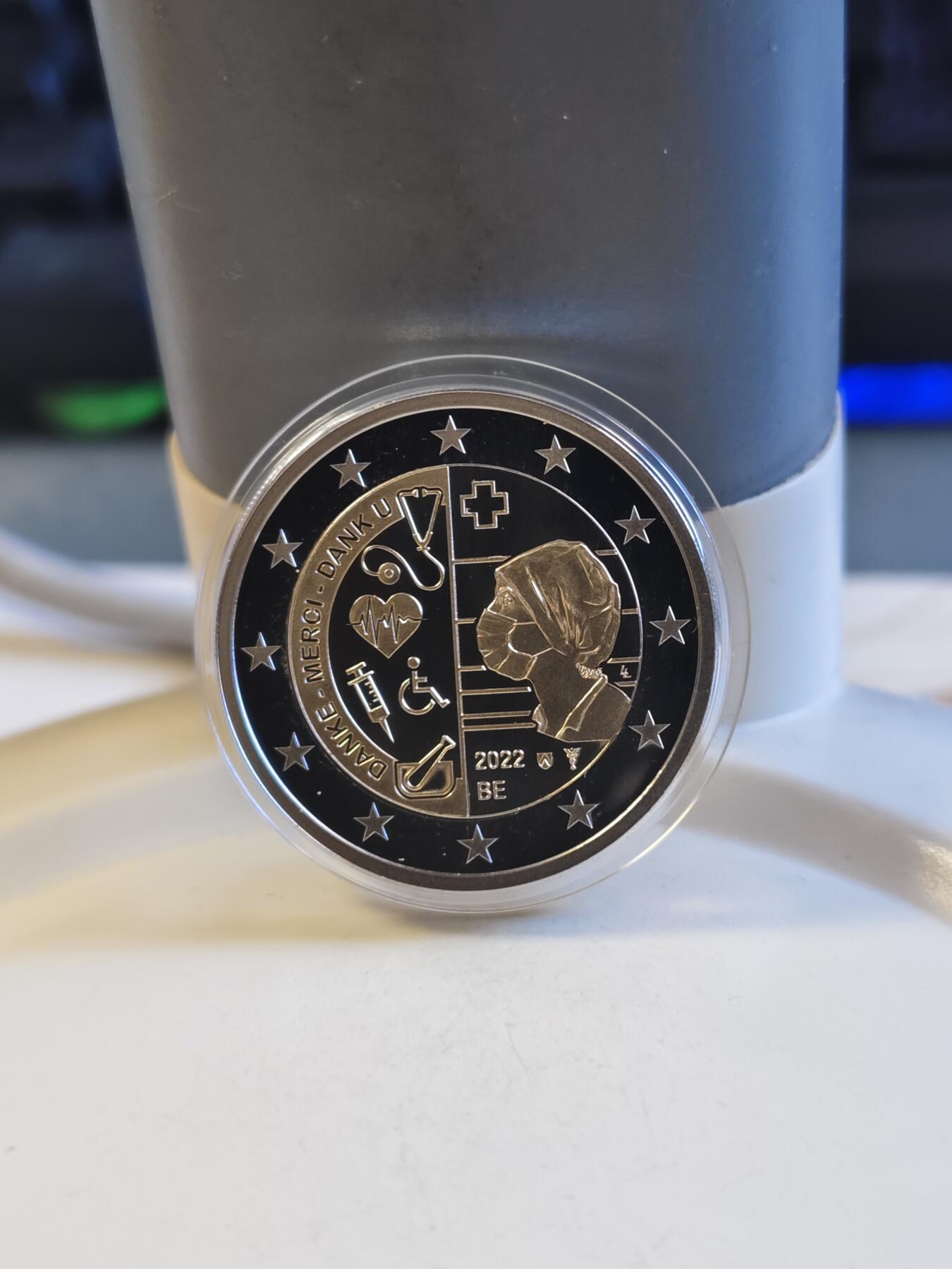 第179期拍卖【长期征集拍品】 比利时2022年感谢医护人员精制双色纪念币