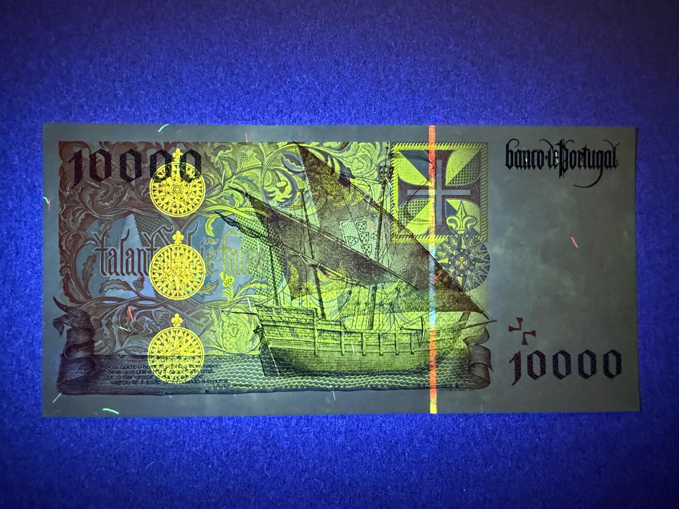 《艾美收藏》第217期-10.26周日外币精品 葡萄牙10000埃斯库多 UNC- 1996年 航海家亨里克王子 局部荧光