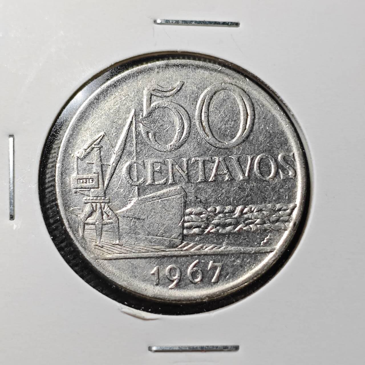 KK钱币收藏小铺  第358场  2月预留时间 周末发货  1967巴西50分 少见年份