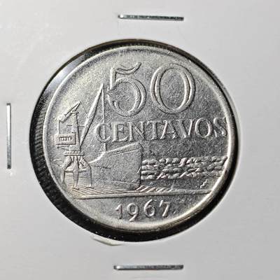 KK钱币收藏小铺  第358场  2月预留时间 周末发货 -  1967巴西50分 少见年份