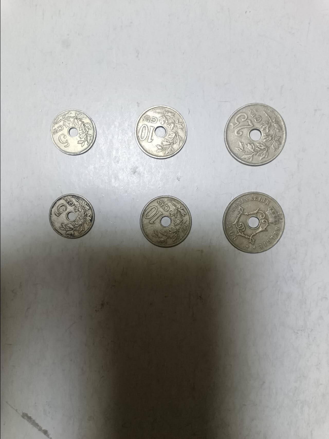 【20251027】非全新纸币第298场 比利时早期6枚硬币各为不同版本