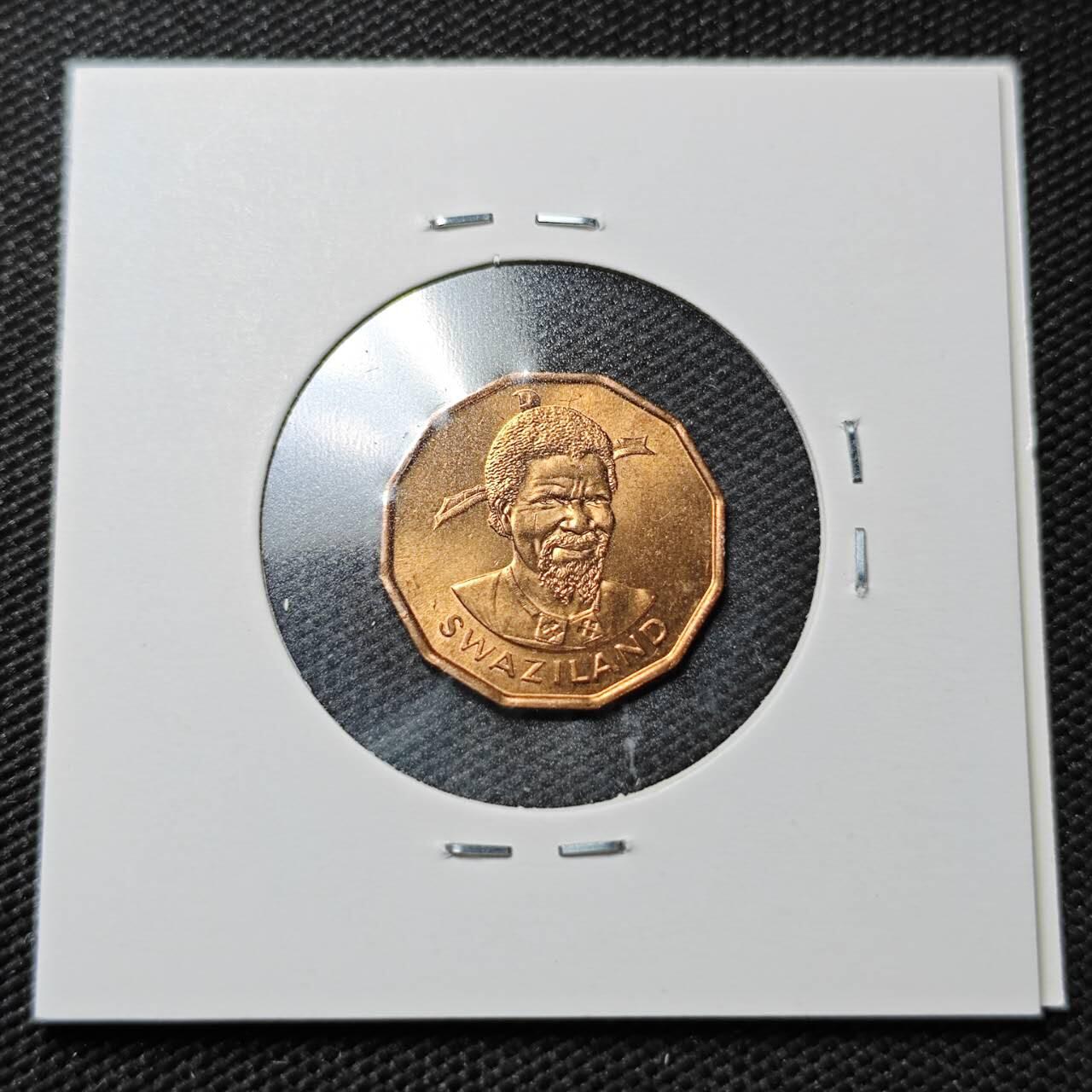 KK钱币收藏小铺  第358场  2月预留时间 周末发货  1974斯威士兰1分铜币 好品