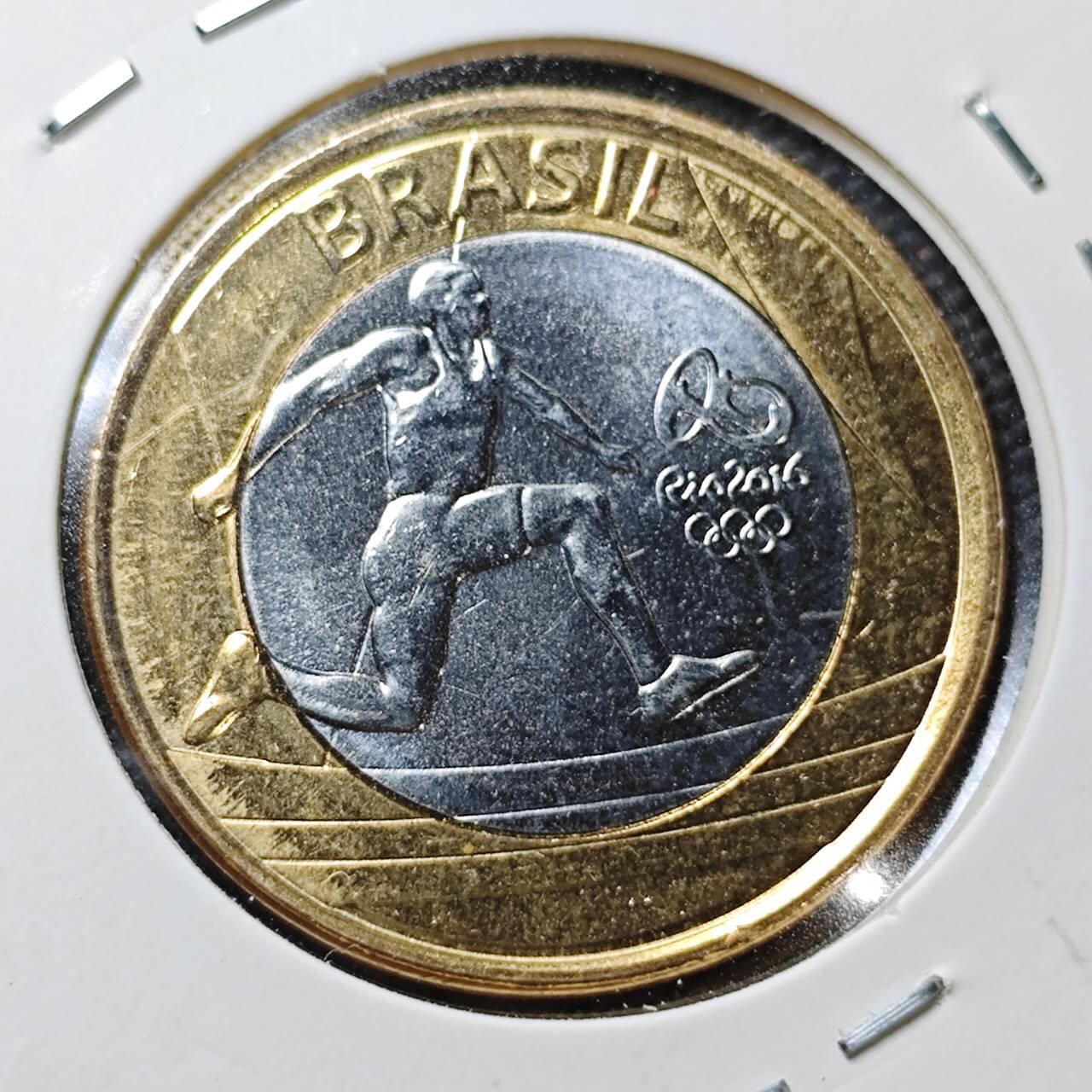 KK钱币收藏小铺  第358场  2月预留时间 周末发货  2016巴西奥运纪念币1瑞尔