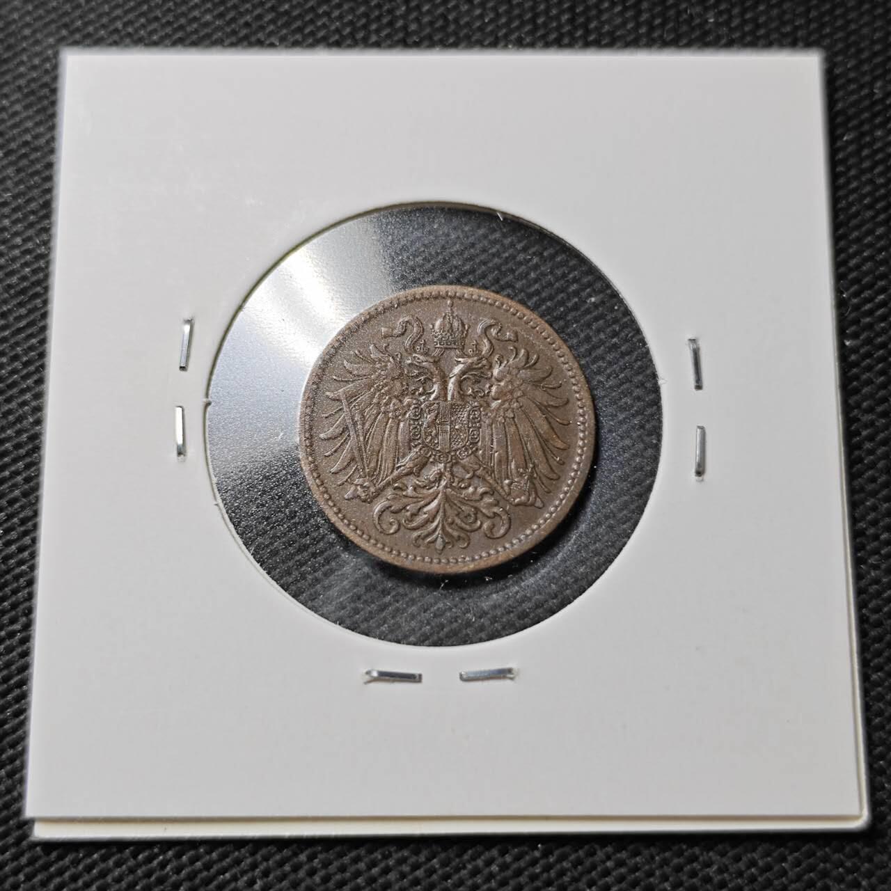 KK钱币收藏小铺  第358场  2月预留时间 周末发货  1911奥地利2格罗申铜币