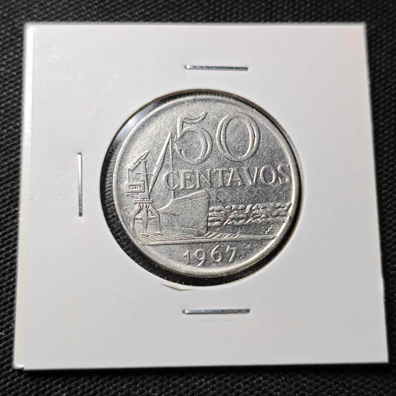 KK钱币收藏小铺  第358场  2月预留时间 周末发货  1967巴西50分 少见年份