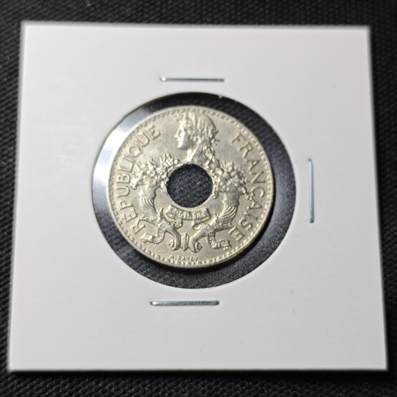 KK钱币收藏小铺  第358场  2月预留时间 周末发货  1938法属印支5分镍币