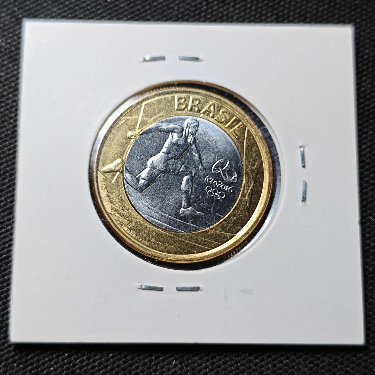 KK钱币收藏小铺  第358场  2月预留时间 周末发货  2016巴西奥运纪念币1瑞尔