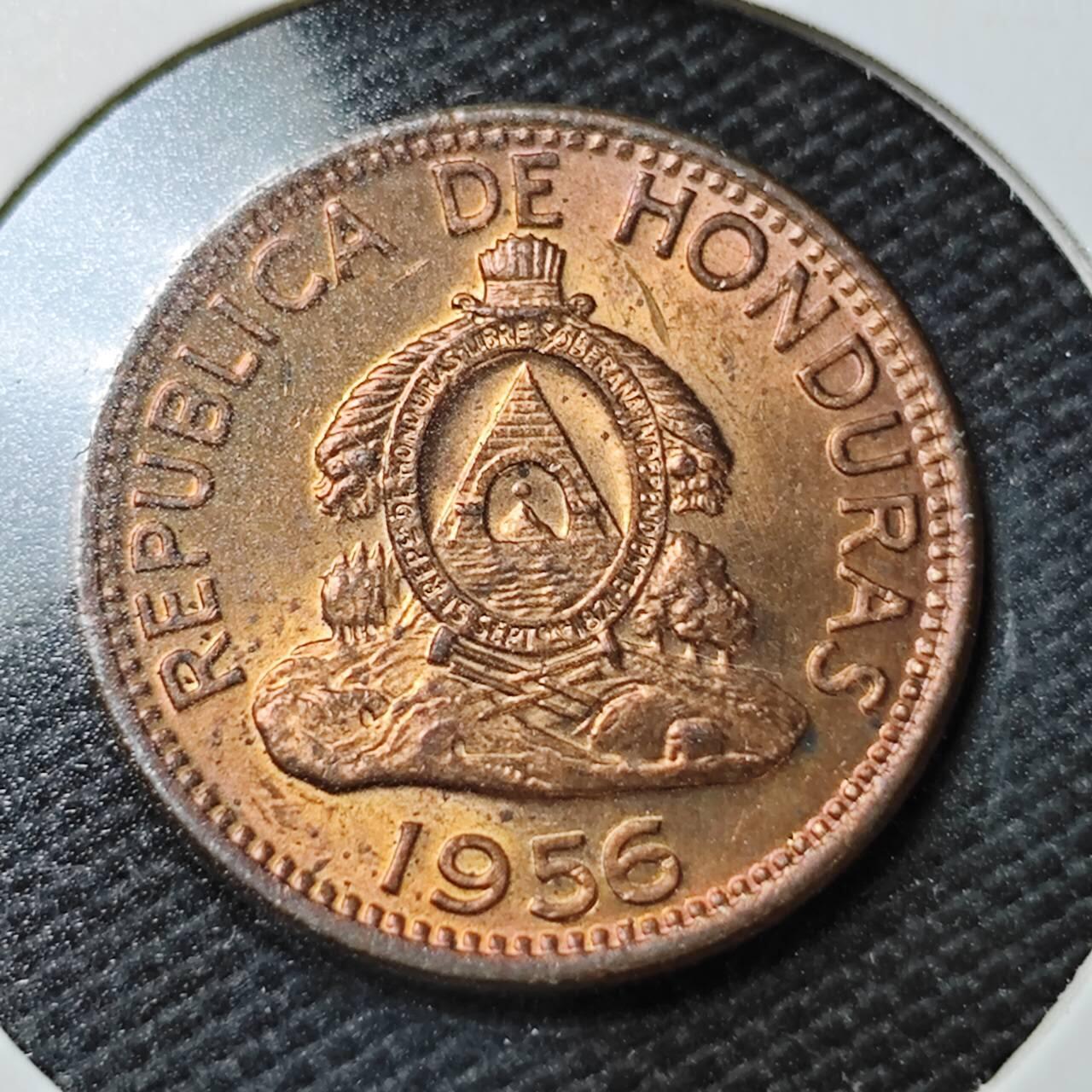 KK钱币收藏小铺  第358场  2月预留时间 周末发货  1956洪都拉斯2分铜币 好品