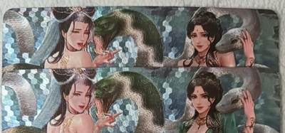 花开卡拍第44期（10月26号周日截拍，品控勿拍!!!拍品不寄存，运费5元，自制卡难免瑕疵，可能存在轻微撞角爆边等出厂瑕疵，品控介意勿拍！） - 绘天阁 白蛇小青 粗闪 二渐变 第二变艺术版 共二张