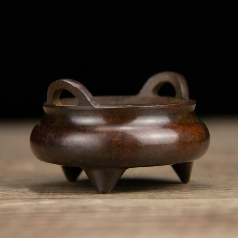 听雨轩（七） 纯铜三足冲天耳熏香炉摆件,3.8*6cm  0.17kg