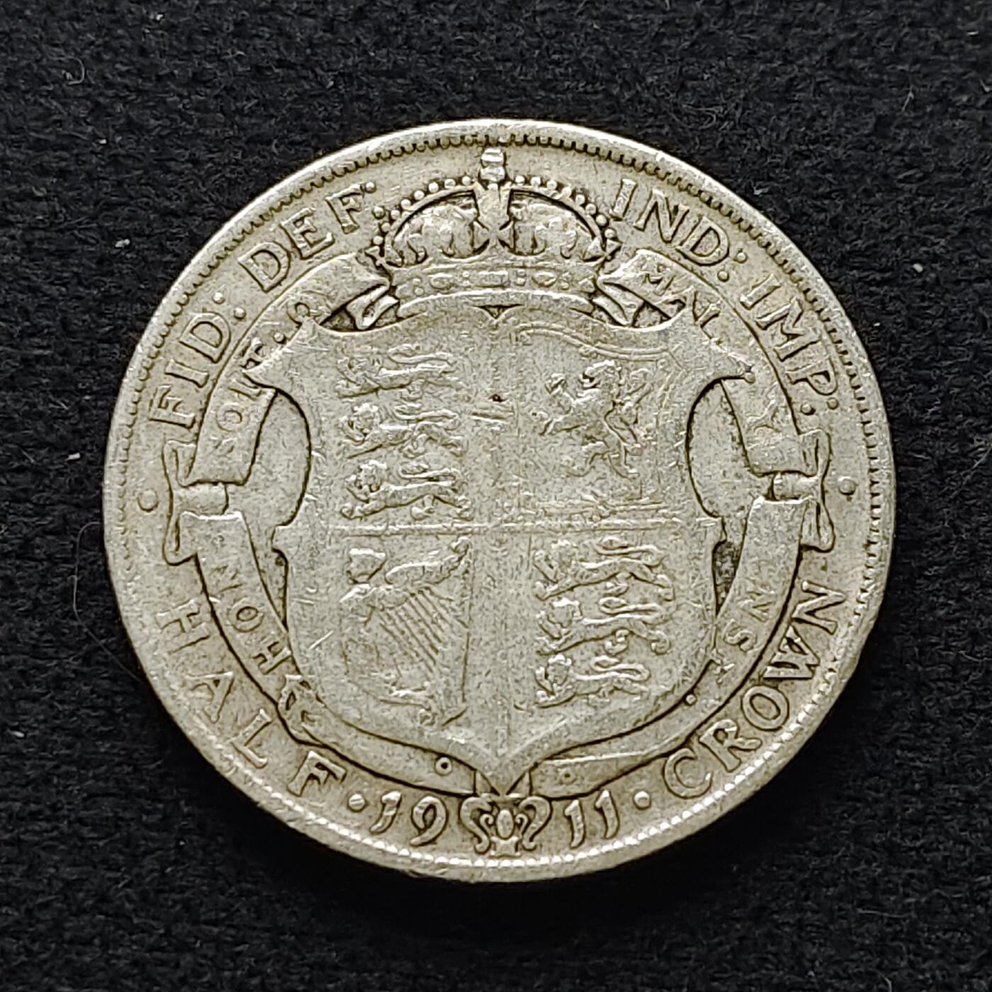 【全场包邮】纯粹捡漏拍471场（免费代拍第8场） 英国1911年乔治五世半克朗银币