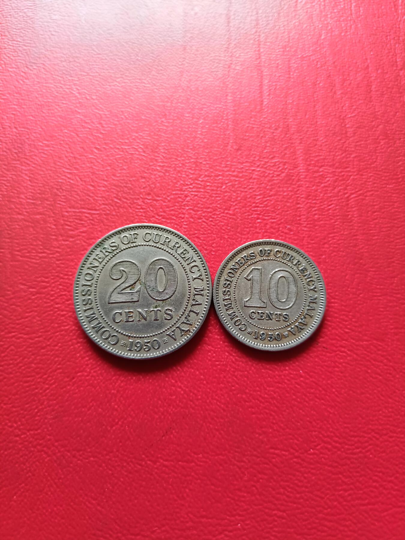 【云涧收藏】第七十四场 英属马来亚1950年10、20分2枚
