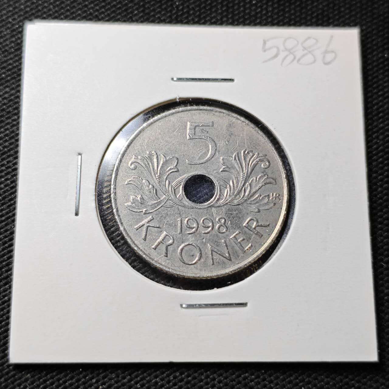 KK钱币收藏小铺  第358场  2月预留时间 周末发货  挪威5克朗