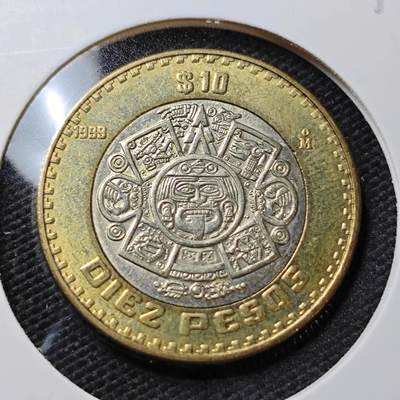 KK钱币收藏小铺  第358场  2月预留时间 周末发货 -  1999墨西哥10比索双色币