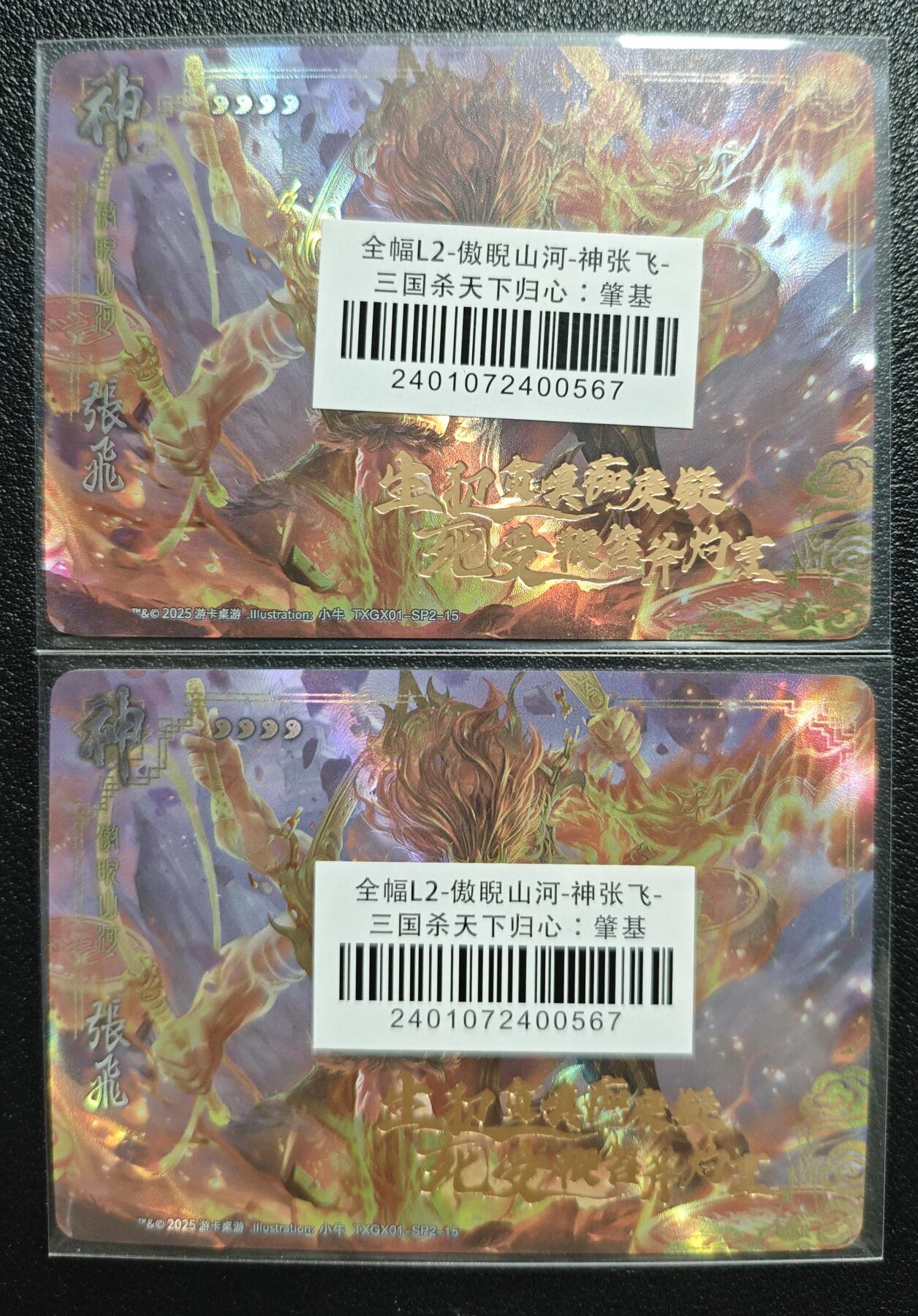 天玑星卡拍第131期《10.23周四截拍》持续收拍收评中 满赠卡需备注 游卡桌游 全幅L2-傲睨山河-神张飞-三国杀天下归心:肇基 两张