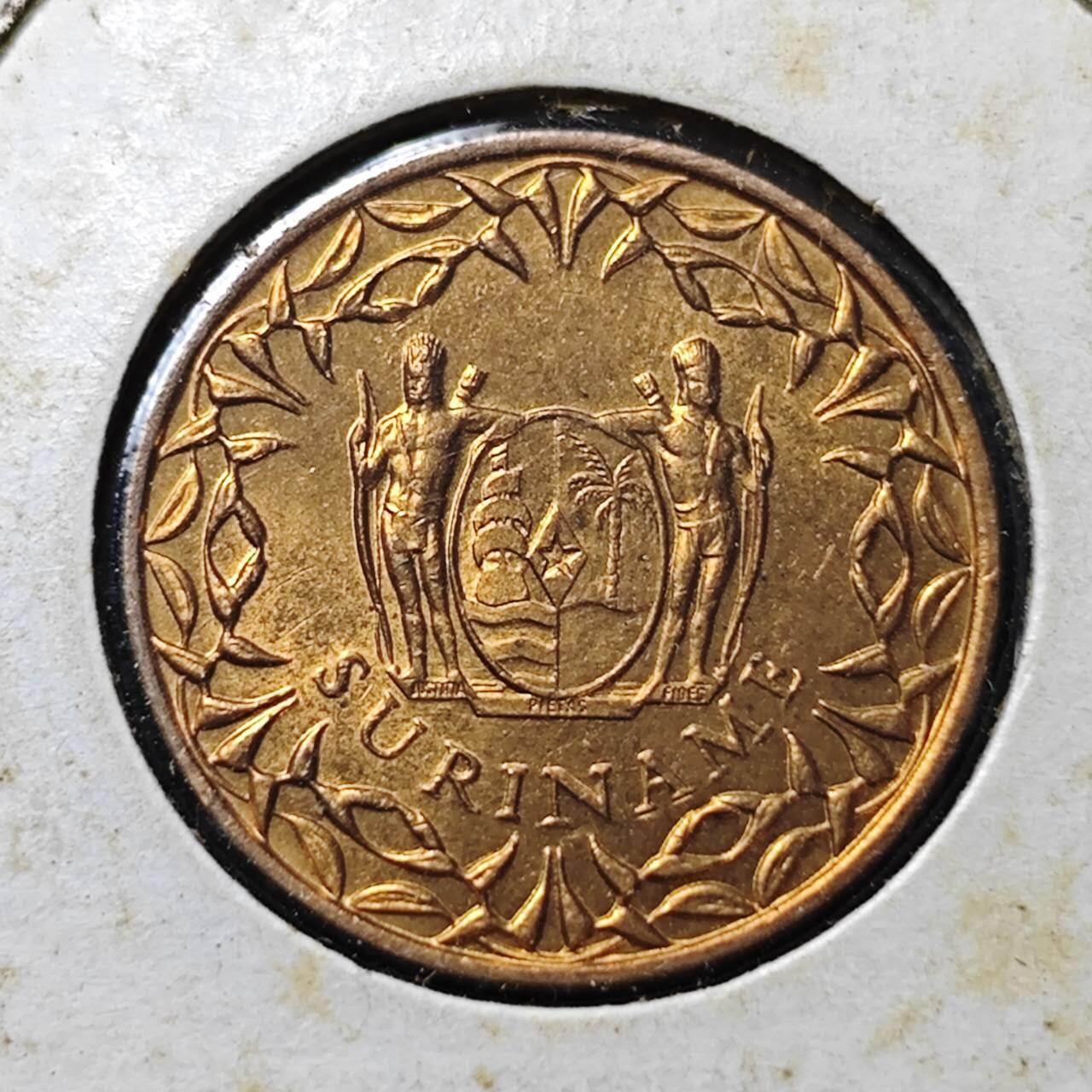 KK钱币收藏小铺  第358场  2月预留时间 周末发货  1962苏里南1分铜币 好品