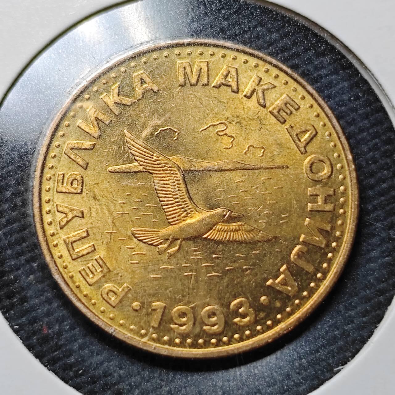 KK钱币收藏小铺  第358场  2月预留时间 周末发货  马其顿50德尼 好品