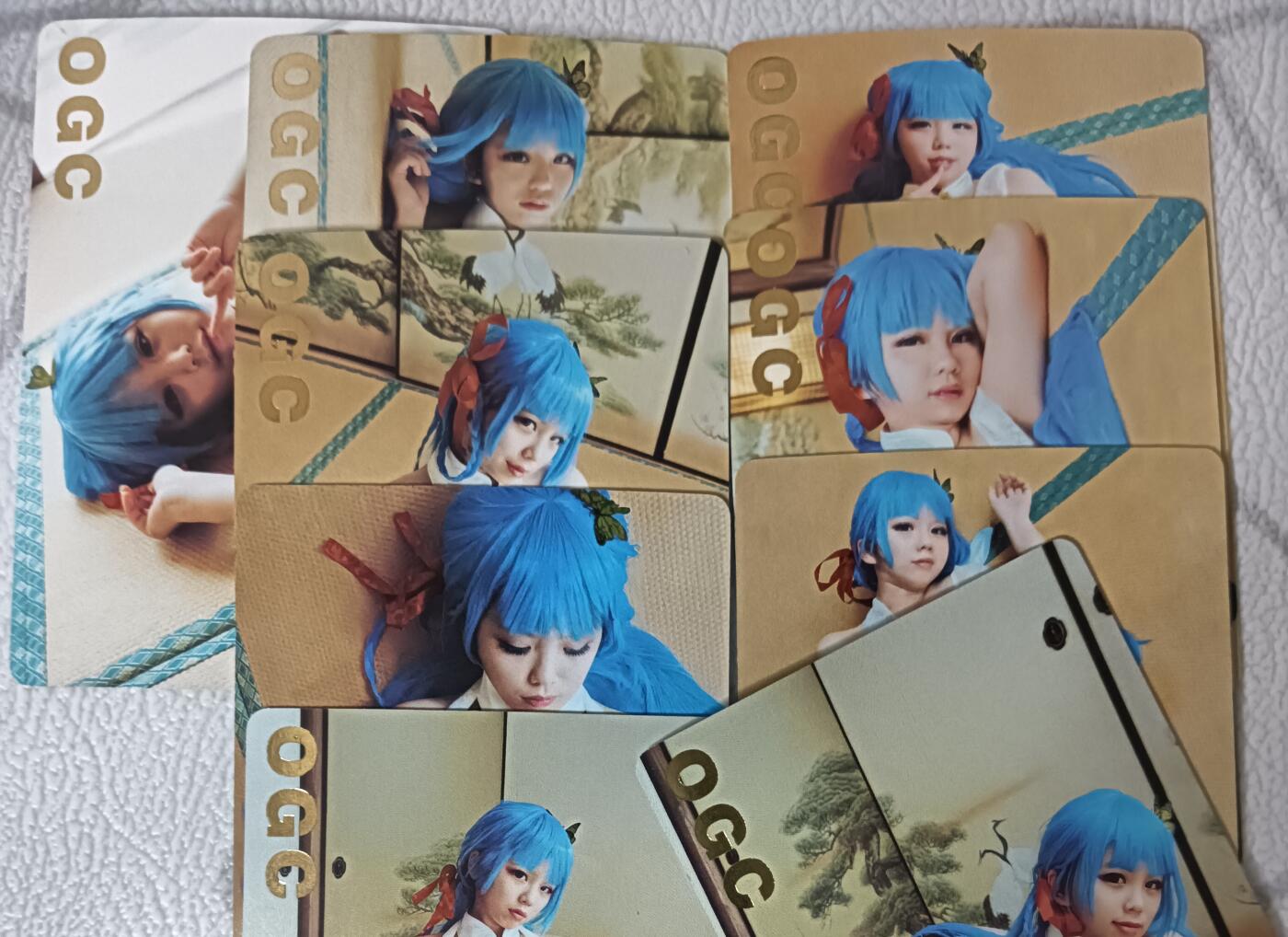 花开卡拍第44期（10月26号周日截拍，品控勿拍!!!拍品不寄存，运费5元，自制卡难免瑕疵，可能存在轻微撞角爆边等出厂瑕疵，品控介意勿拍！） 死月cos套卡 钻闪9张 艺术版，卡背九拼