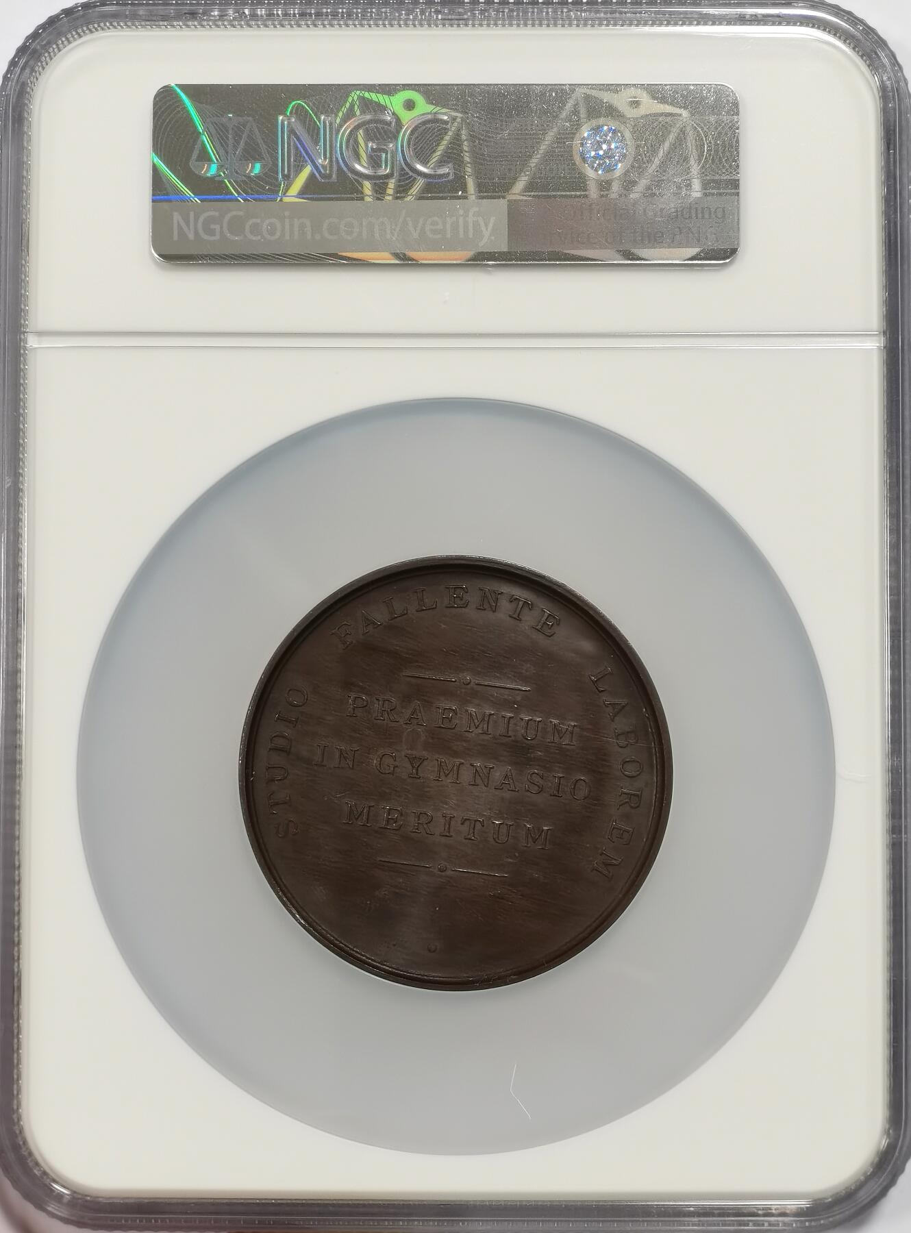 博洋堂世界钱币拍卖第144期（全场包邮） NGC UNC 19世纪英国文法学校纪念铜章（57MM）