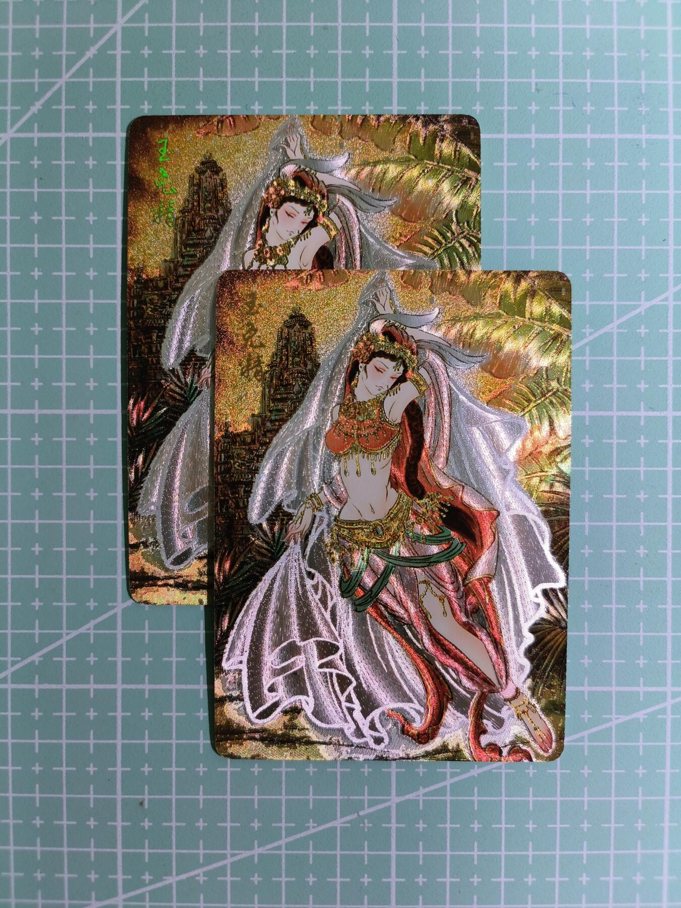 C先生卡牌 第15期 元集纪·刷子签·罐儿签·毒瘤签(持续收拍品中...) 【粗闪】燎原×雕仙《解语花》玉兔精 双服饰