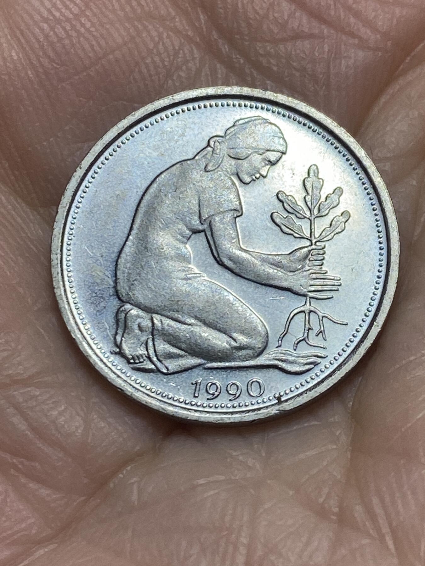 2025年第一百一十六场(总第一百四十二场）外国好品散币(免佣金) 德国🇩🇪1990年50芬尼(A标柏林造)