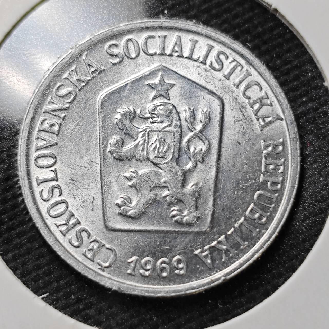KK钱币收藏小铺  第358场  2月预留时间 周末发货  1969捷克斯洛伐克10赫勒
