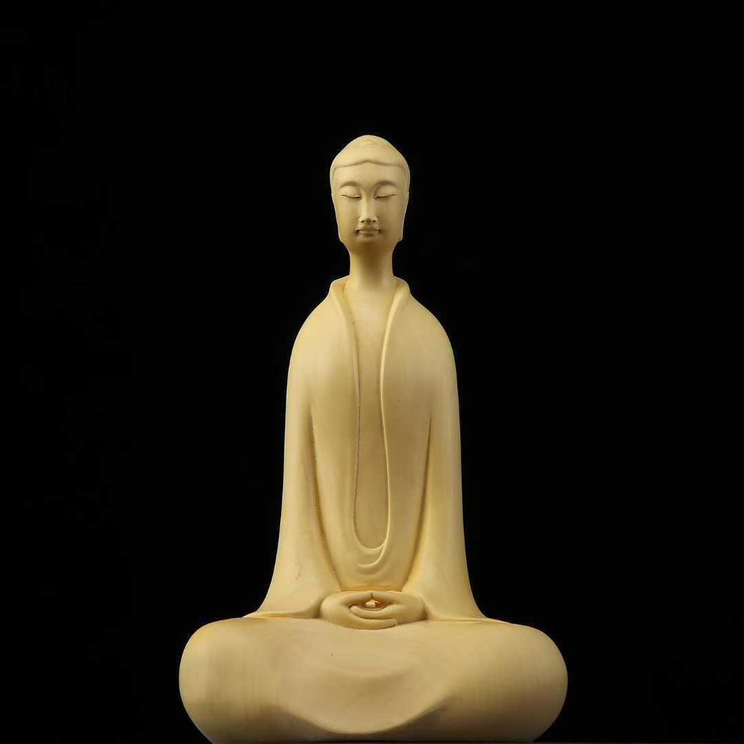 听雨轩（7） 黄杨木雕 北魏三圣佛 10-17cm