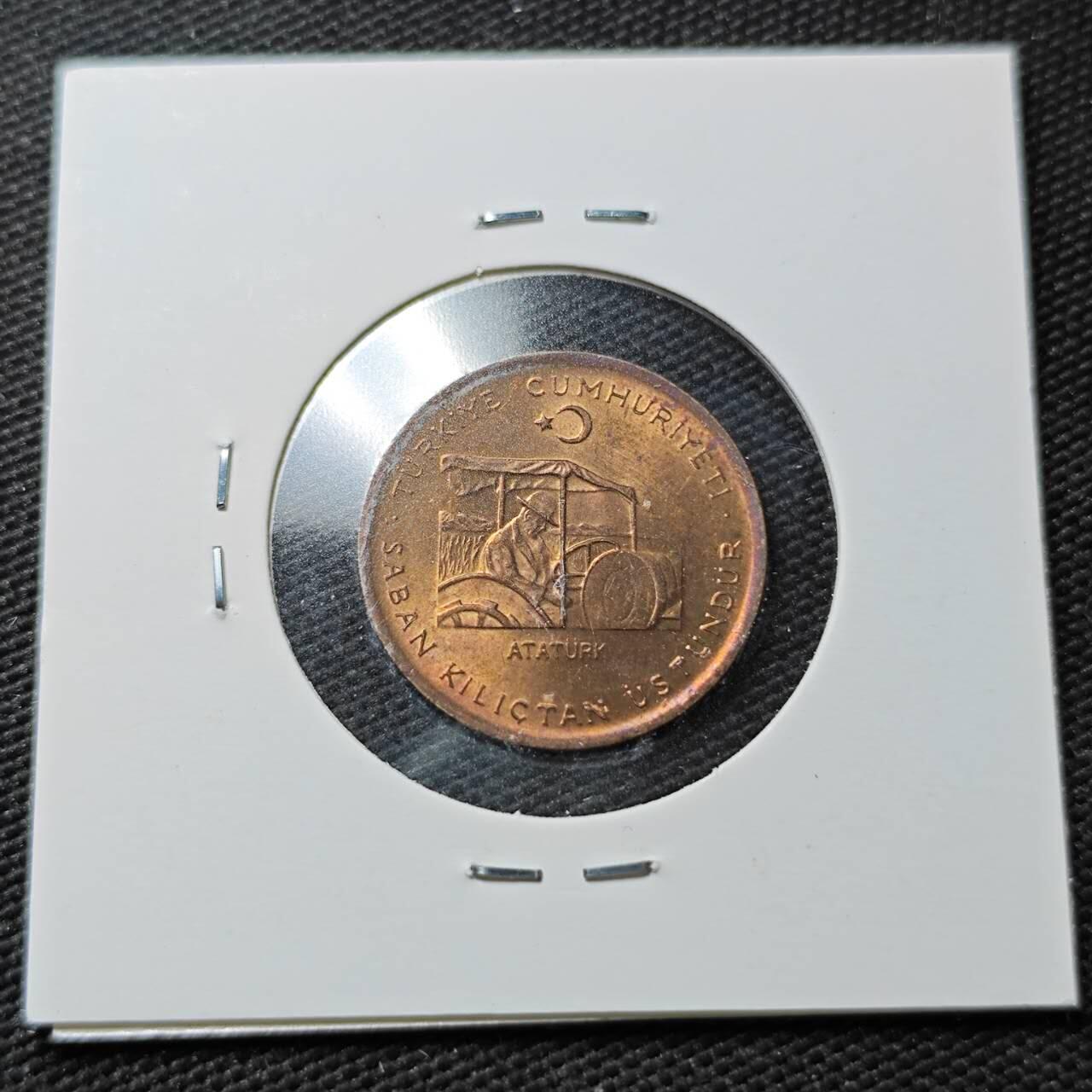 KK钱币收藏小铺  第358场  2月预留时间 周末发货  1974土耳其10库鲁农粮纪念币