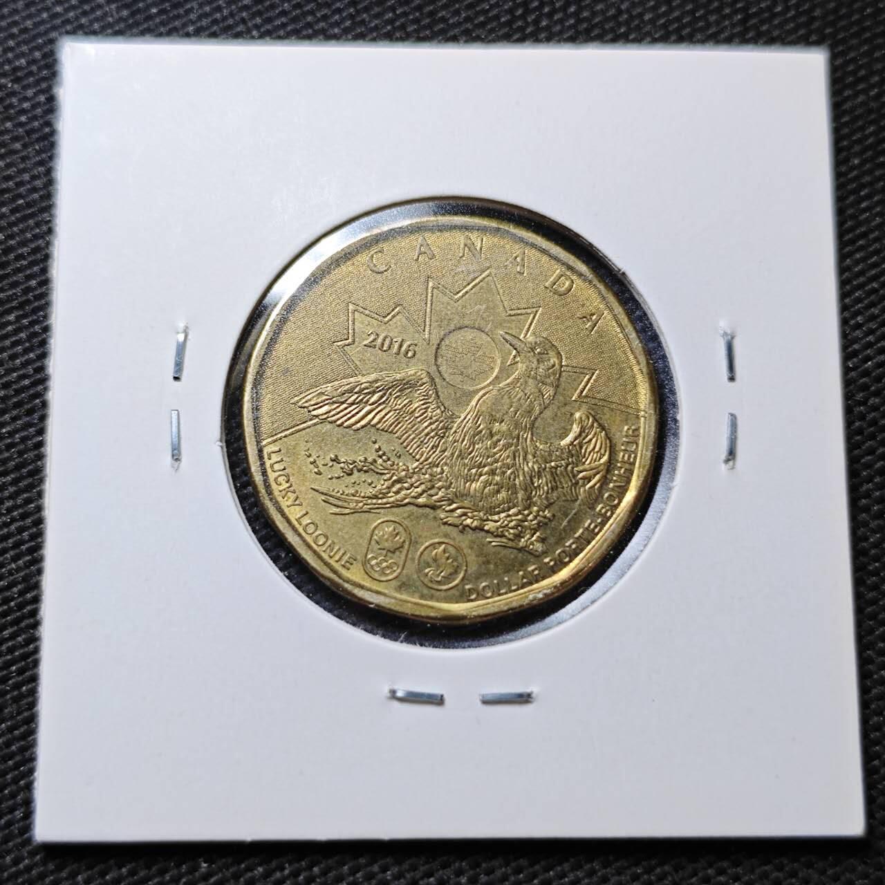 KK钱币收藏小铺  第358场  2月预留时间 周末发货  2016加拿大1元 奥运纪念币