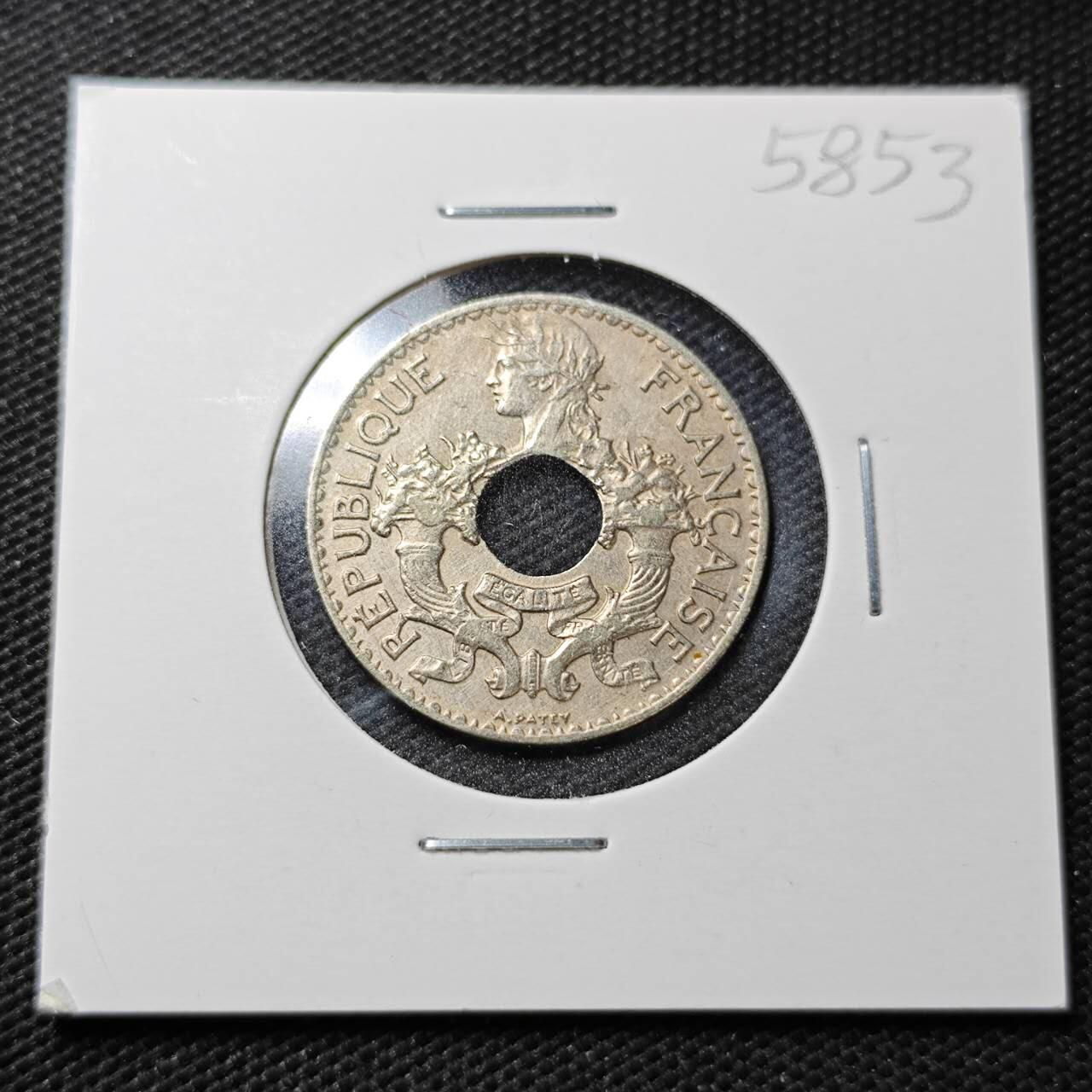 KK钱币收藏小铺  第358场  2月预留时间 周末发货  1939法属印支5分镍币