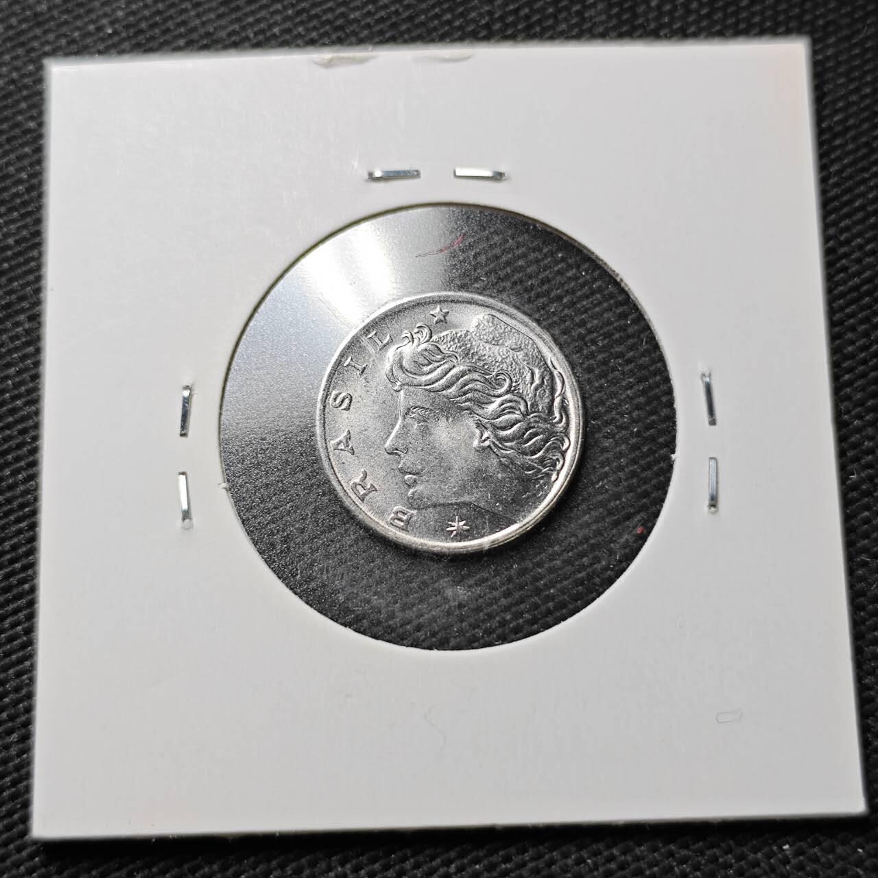 KK钱币收藏小铺  第358场  2月预留时间 周末发货  1975巴西1分纪念币 好品