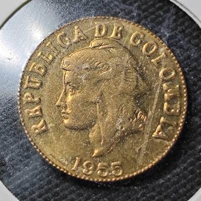 KK钱币收藏小铺  第358场  2月预留时间 周末发货 -  1955哥伦比亚2分铜币