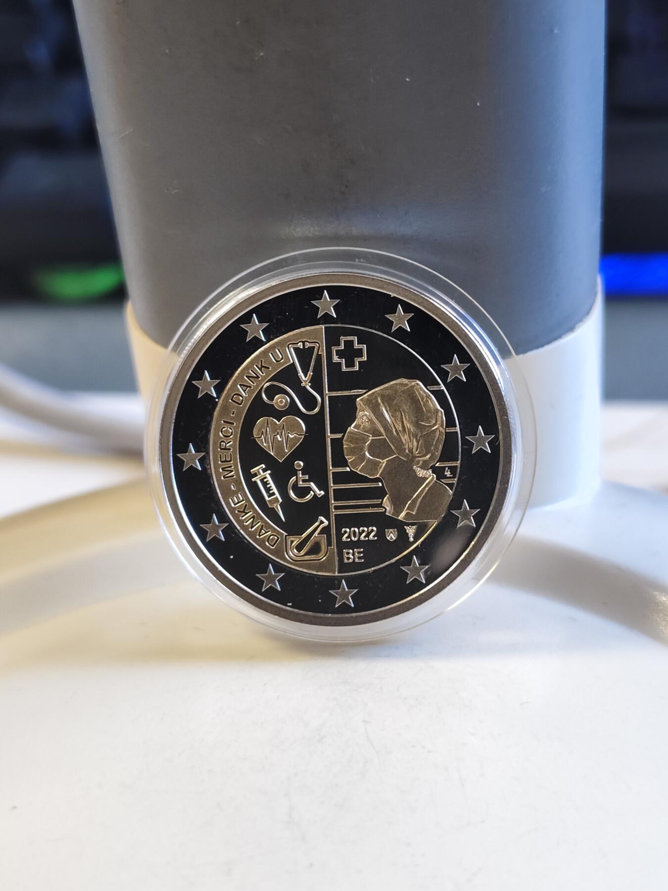 第179期拍卖【长期征集拍品】 比利时2022年感谢医护人员精制双色纪念币