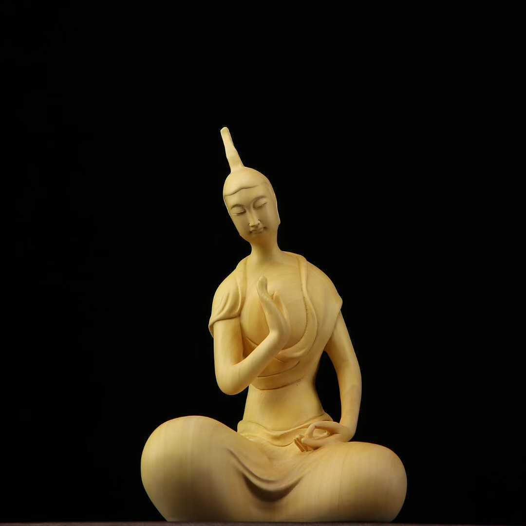 听雨轩（7） 黄杨木雕 北魏三圣佛 10-17cm