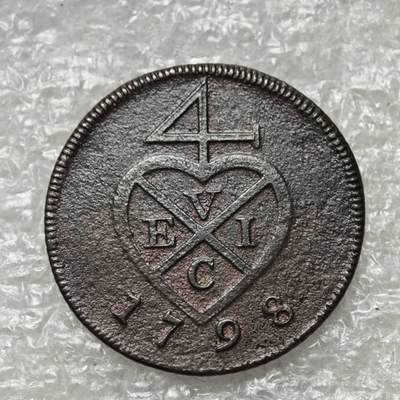 【淘币小摊】限时拍第七百七十五拍  海峡北婆罗洲塞浦路斯海地专场  满百包邮可预留两周  周一统一发货  -  苏门答腊1798年3克平铜币斜齿边 km261