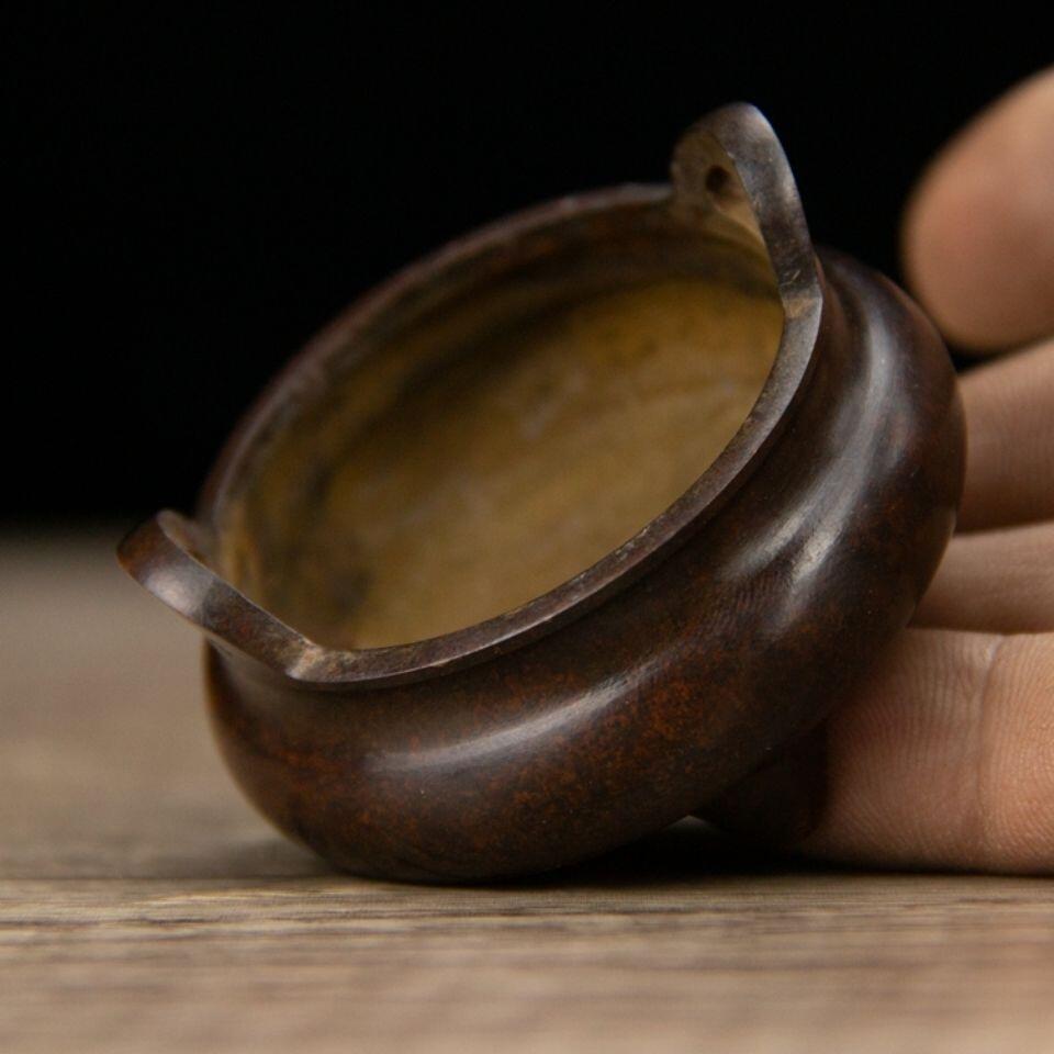 听雨轩（七） 纯铜三足冲天耳熏香炉摆件,3.8*6cm  0.17kg