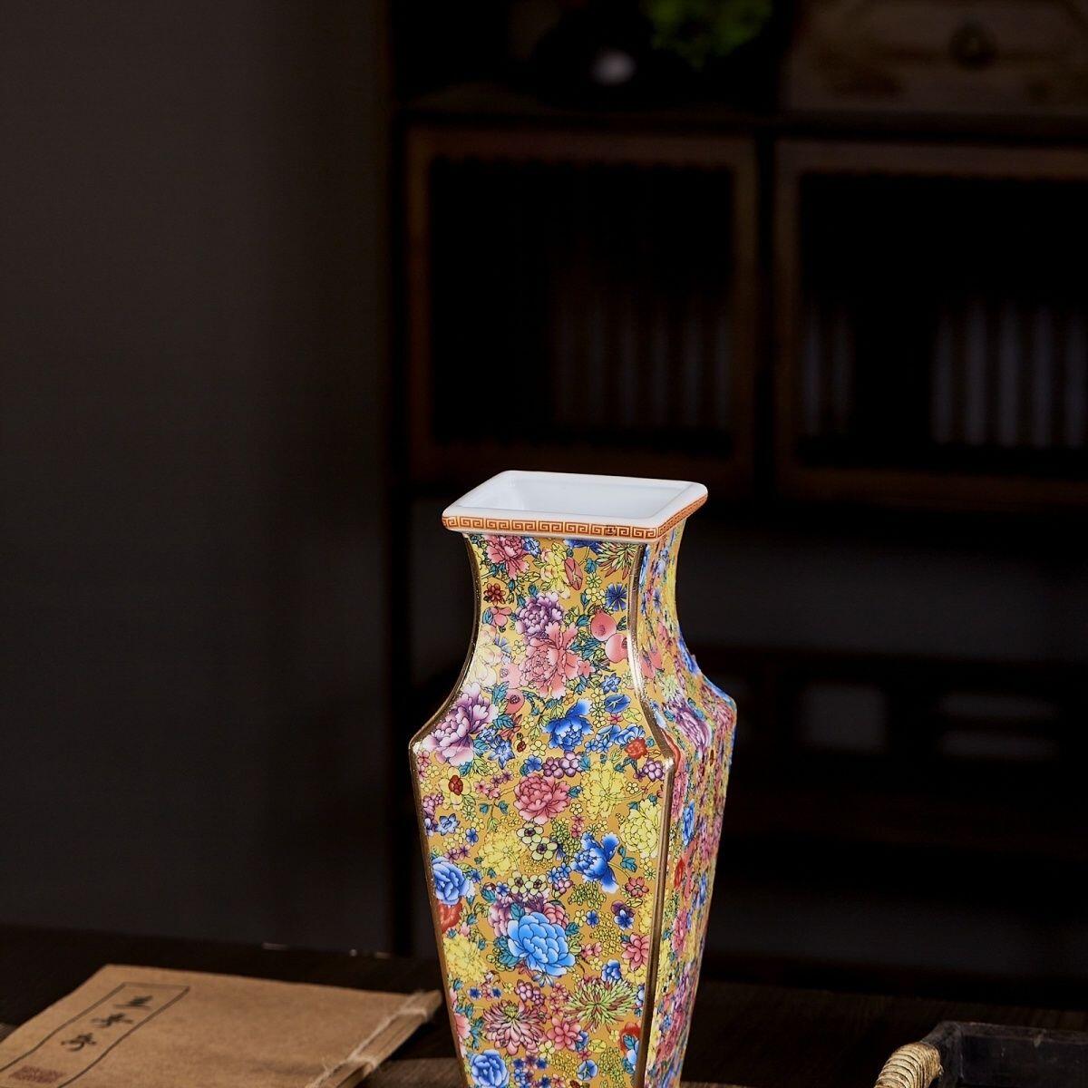 听雨轩（7） 仿古珐琅花瓶 25cm