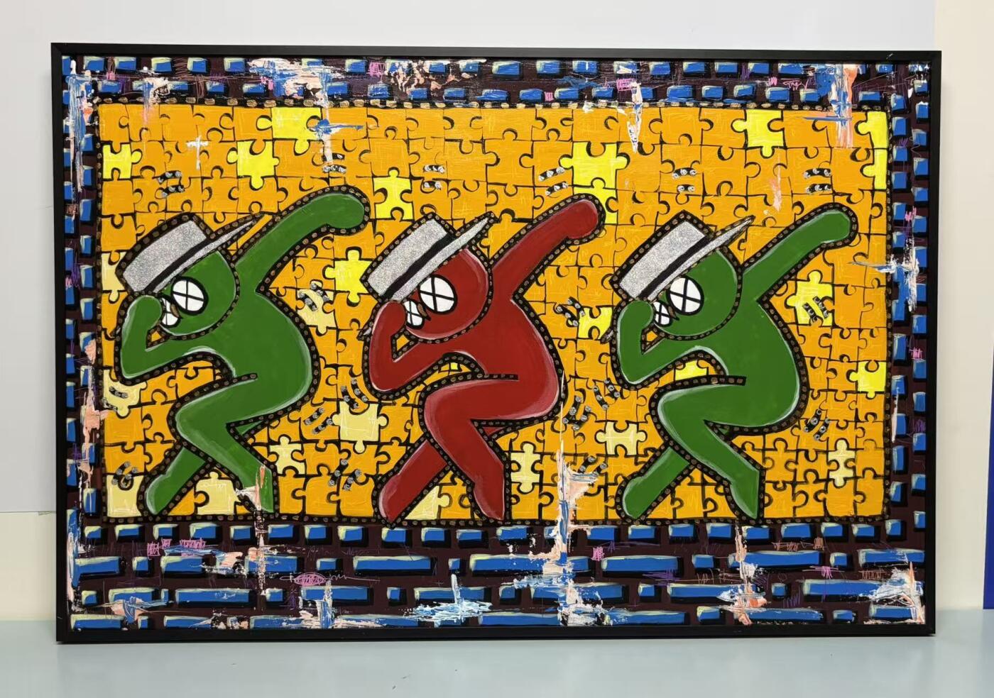 零元拍：歪歪亲笔签名原作品:《碎片里的灵魂跃动》（不是复制画哦）