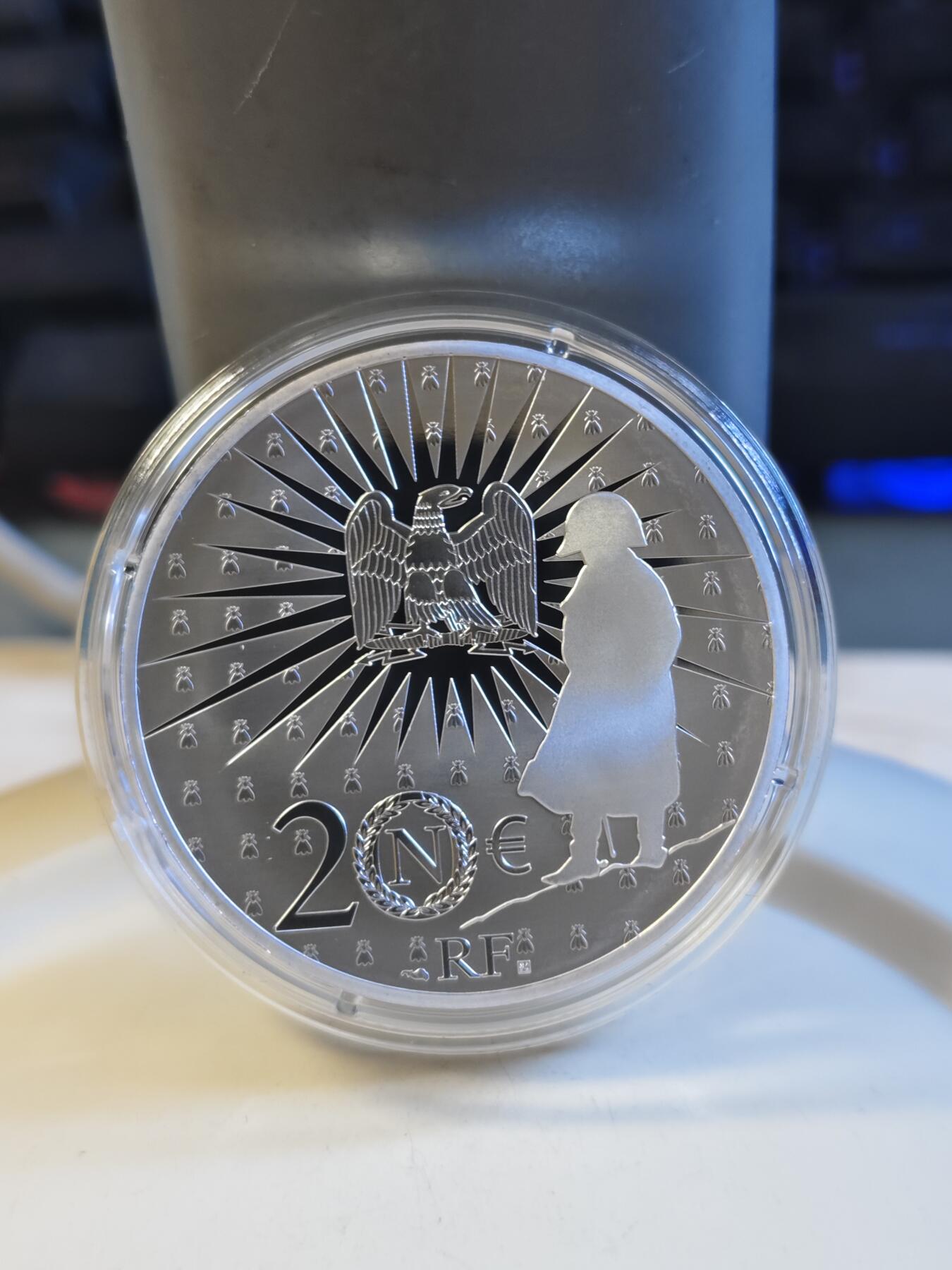 第179期拍卖【长期征集拍品】 法国2021年拿破仑逝世200周年1盎司精制纪念银币，999银，发行3000枚