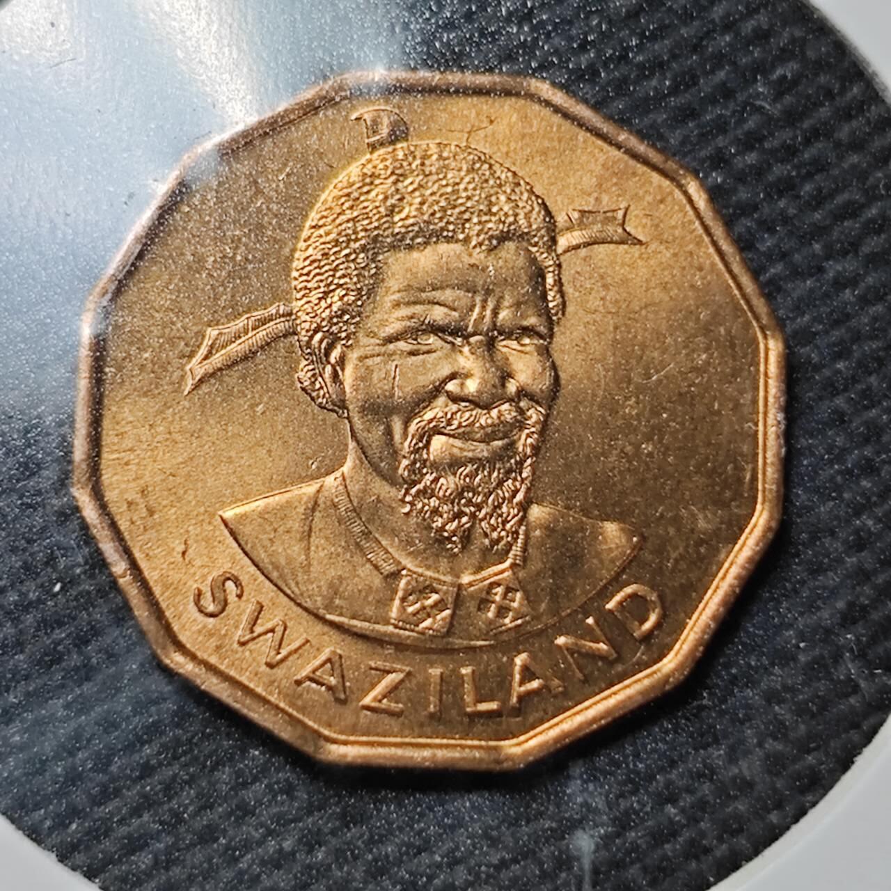 KK钱币收藏小铺  第358场  2月预留时间 周末发货  1974斯威士兰1分铜币 好品