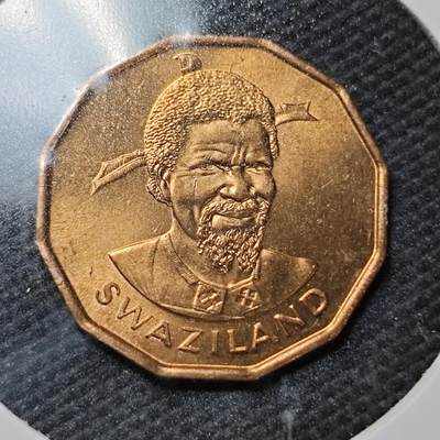 KK钱币收藏小铺  第358场  2月预留时间 周末发货 -  1974斯威士兰1分铜币 好品