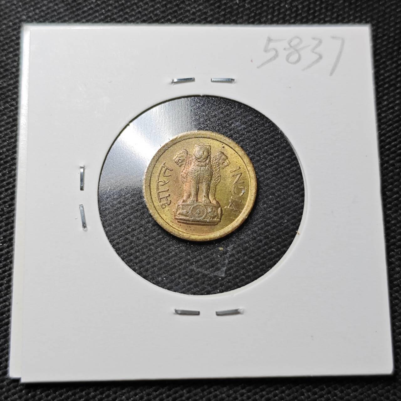 KK钱币收藏小铺  第358场  2月预留时间 周末发货  1964印度1派沙 好品