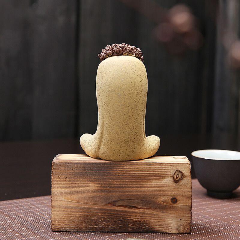 听雨轩（7） 精品紫砂人物达摩祖师雕塑 8*15