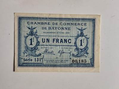 10月23日小精品外国纸币 - 法国1925年1法郎纸币