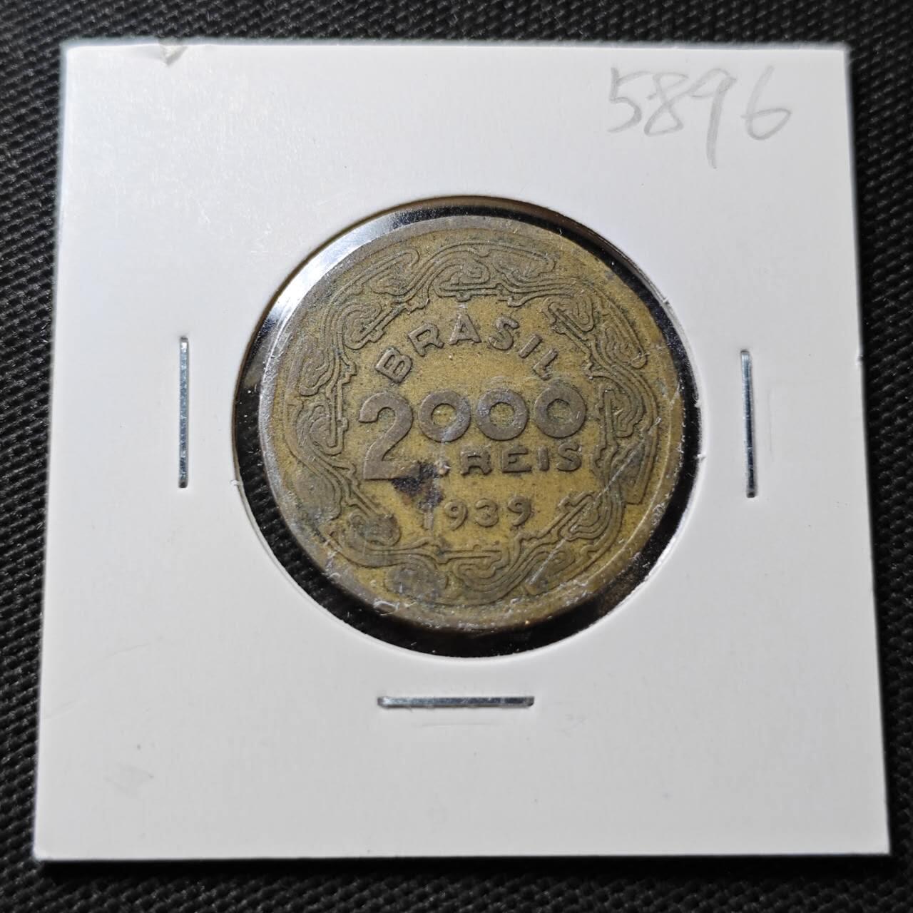 KK钱币收藏小铺  第358场  2月预留时间 周末发货  1939巴西2000瑞斯